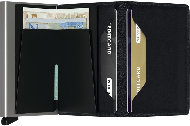 Black Leather RFID Cardholder Wallet
