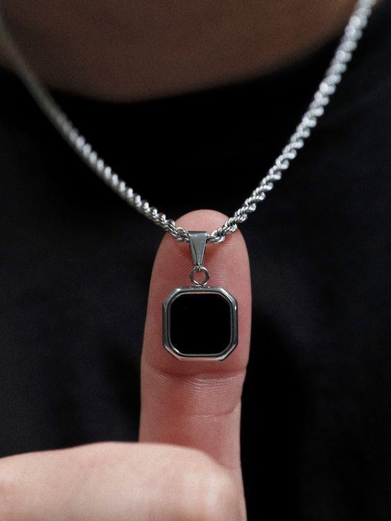 Black Stone Studded Necklace