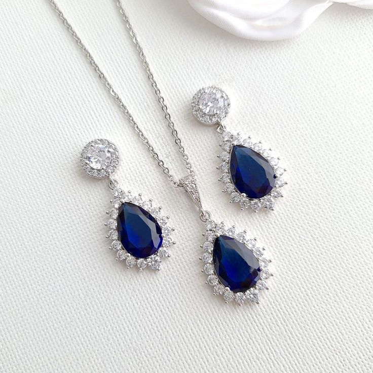 Blue Stone Studded Set