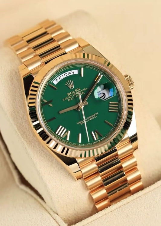 Rolex Oyster Perpetual Day-Date Green Dial.