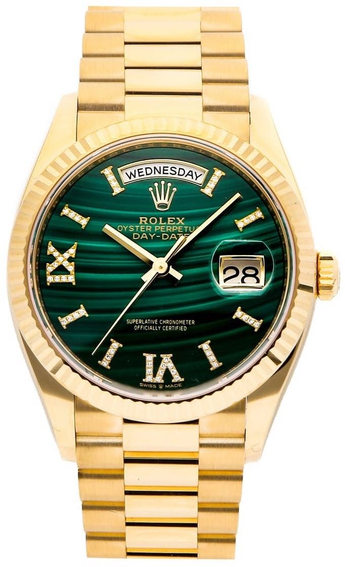 Rolex Oyster Perpetual Day-Date Green Dial.