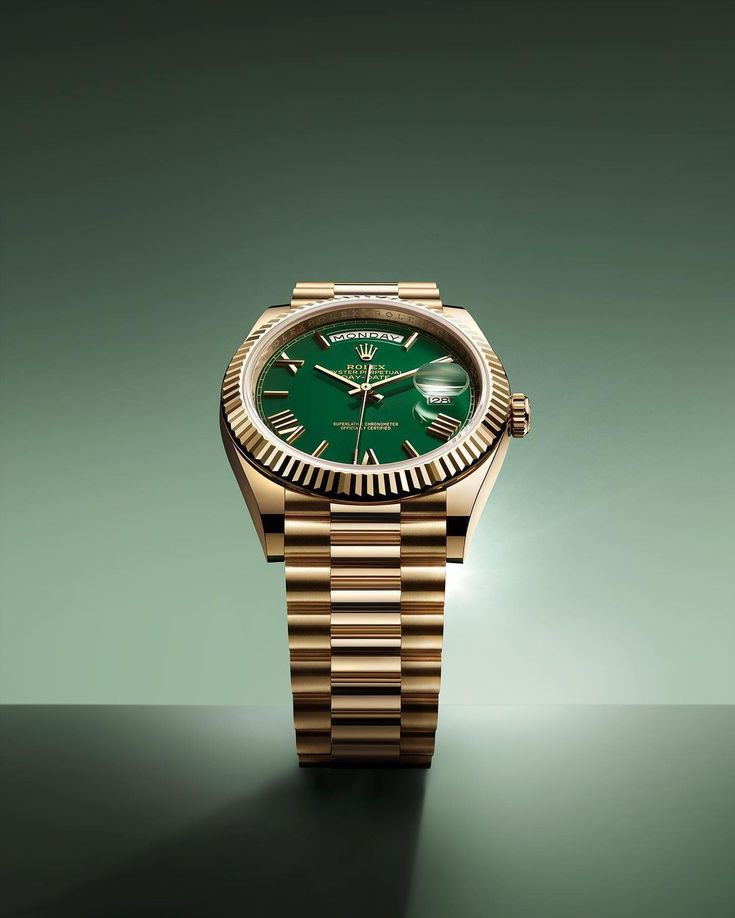 Rolex Oyster Perpetual Day-Date Green Dial.
